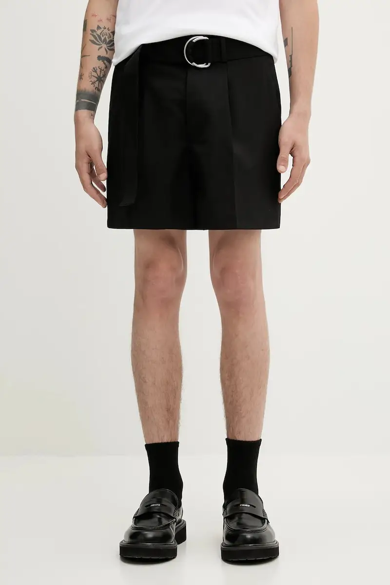 shorts con aggiunta di lana OLLIE uomo colore nero NM25SSST12699