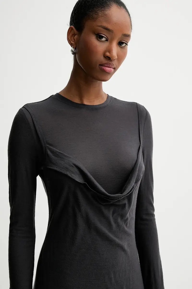 vestito in lana colore grigio NW25PFDR10792 miniatura 4