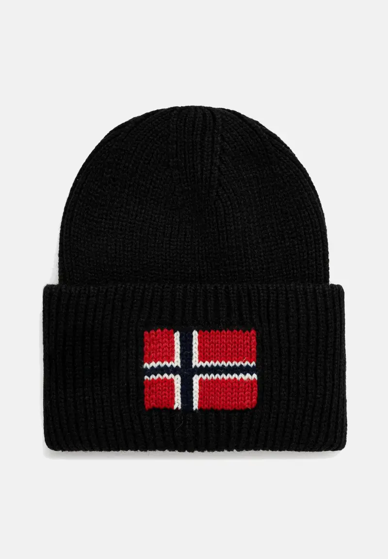 Berretto di lana nero per uomo e donna con bandiera