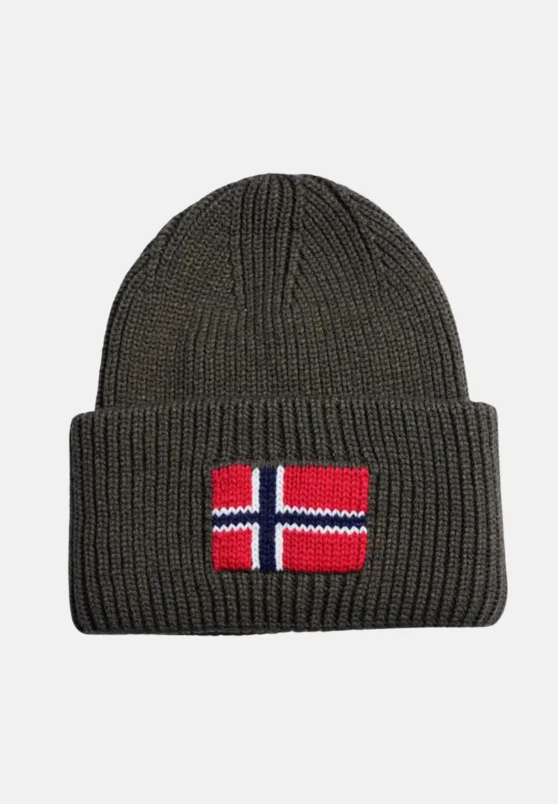 Berretto di lana verde militare per uomo e donna con bandiera