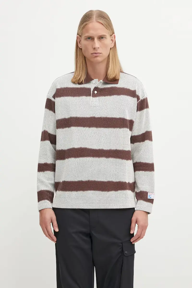 camicia a maniche lunghe Napapijri x Martine Rose uomo colore marrone NP0A4FPHL641