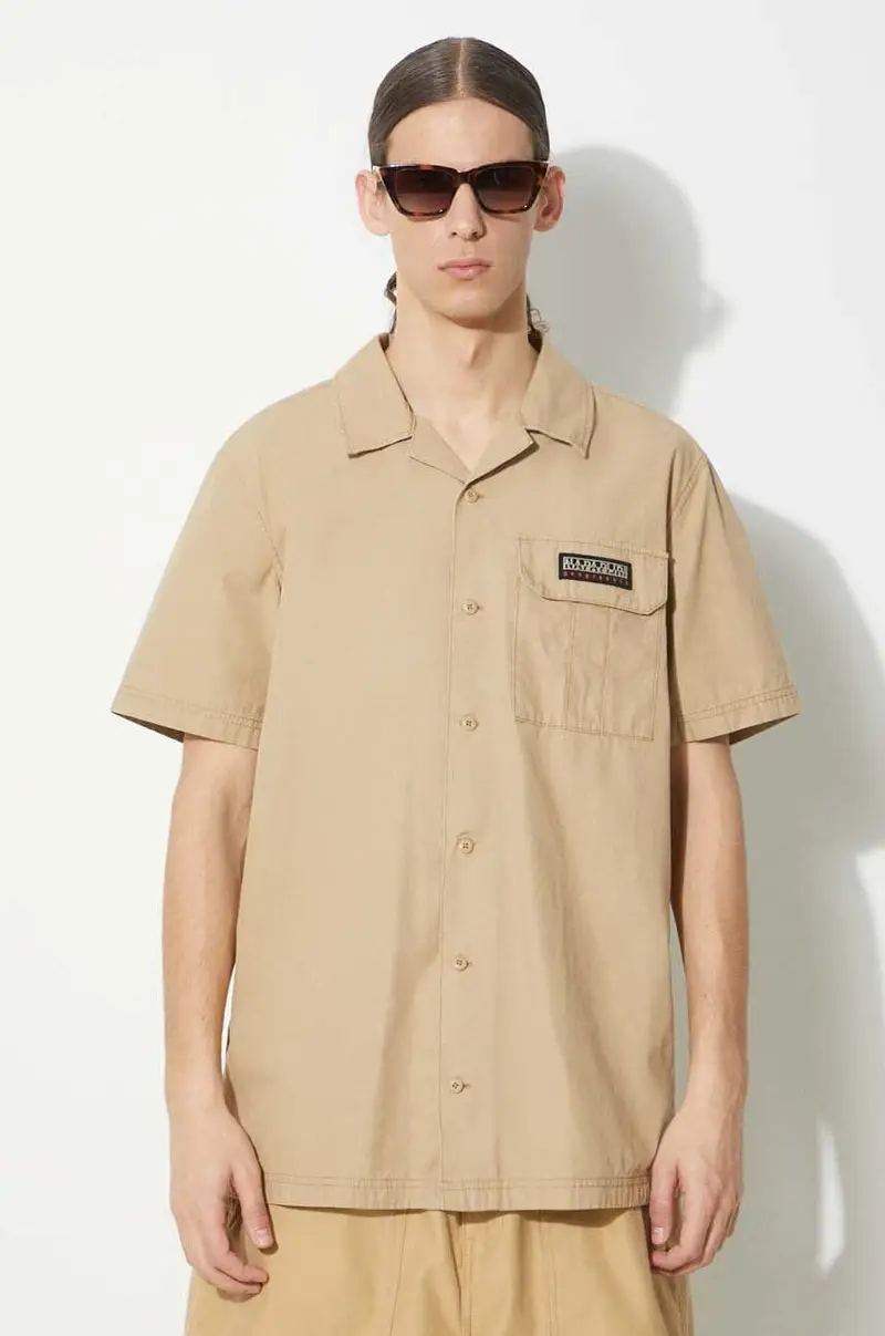 camicia in cotone G-Boyd uomo colore beige NP0A4HQ4N1E1