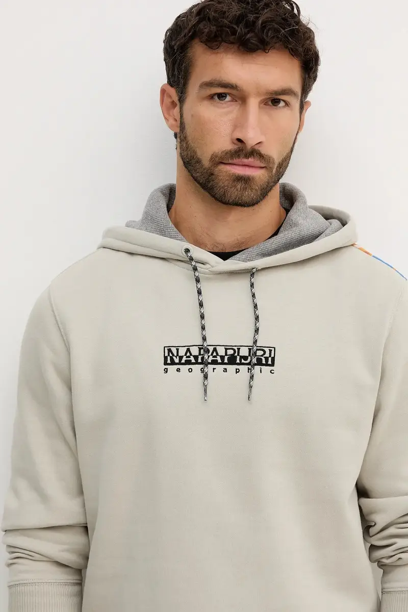 felpa B-Fiemme uomo colore grigio con cappuccio con applicazione NP0A88SAH641 miniatura 4