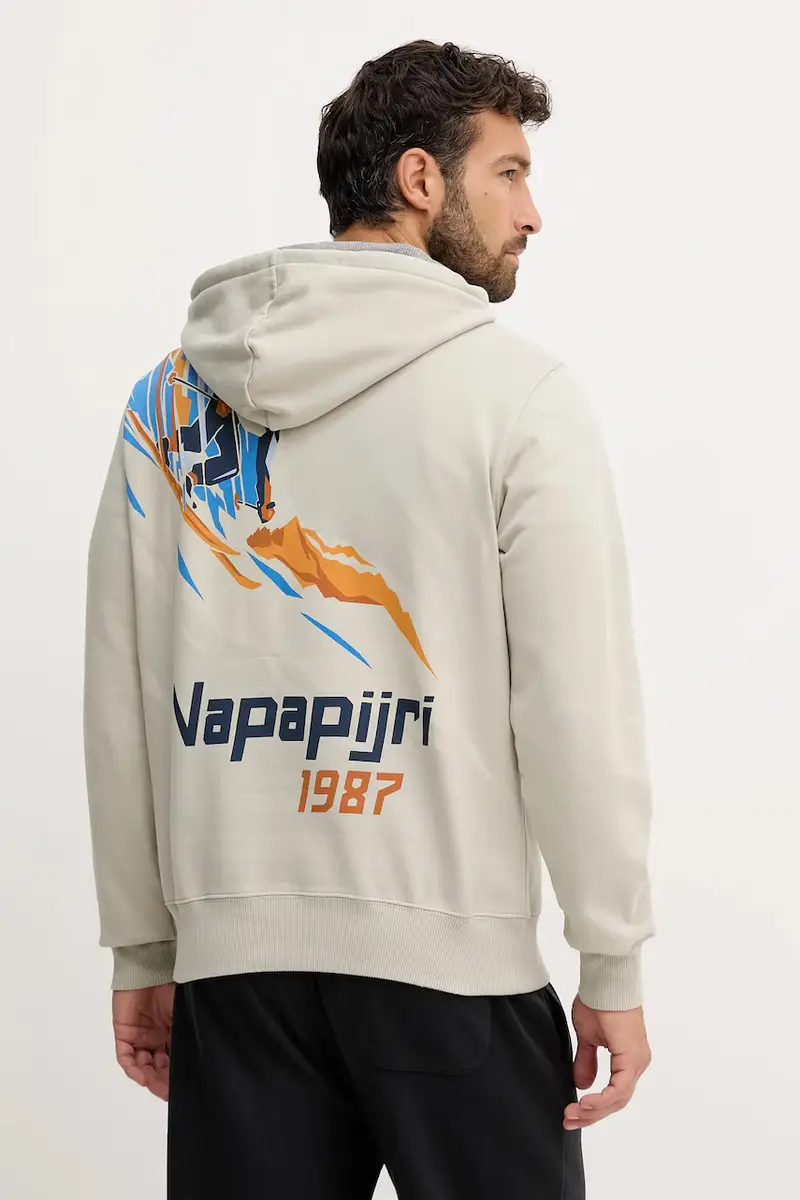 felpa B-Fiemme uomo colore grigio con cappuccio con applicazione NP0A88SAH641