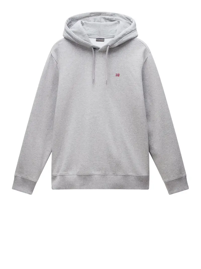 felpa cappuccio napapijri balis da uomo - grigio