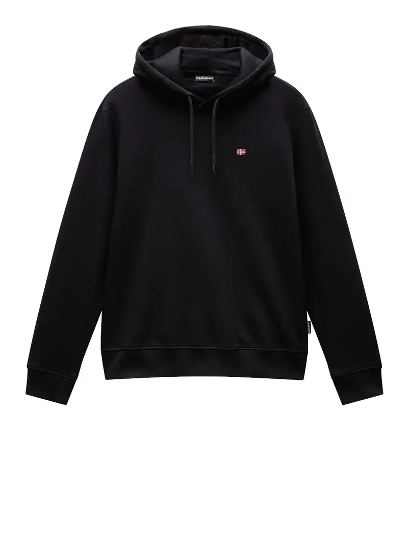 felpa cappuccio napapijri balis da uomo - nero