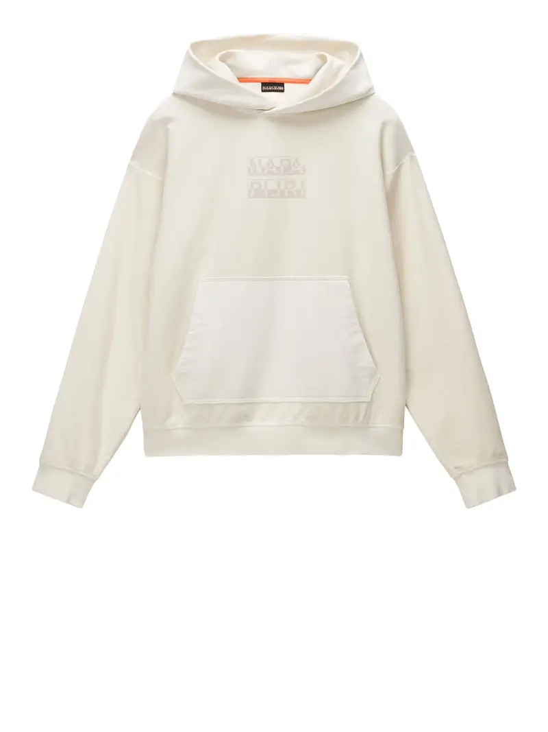 felpa cappuccio napapijri comel da uomo - avorio