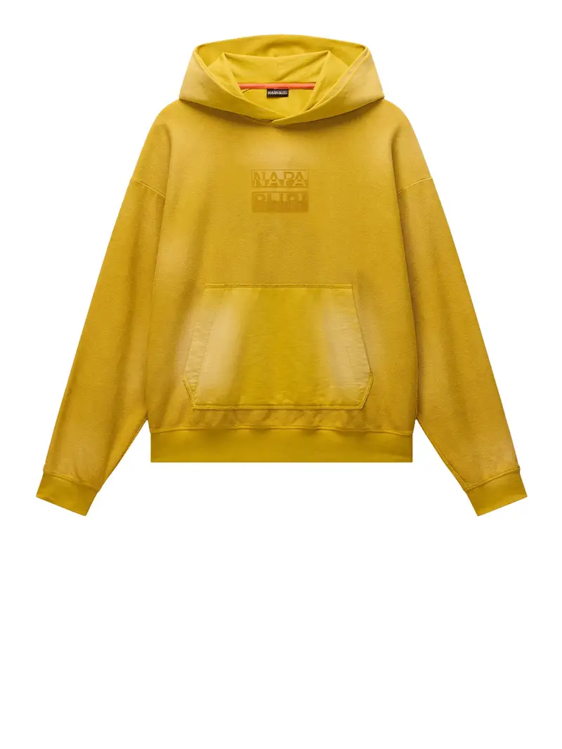 felpa cappuccio napapijri comel da uomo - giallo