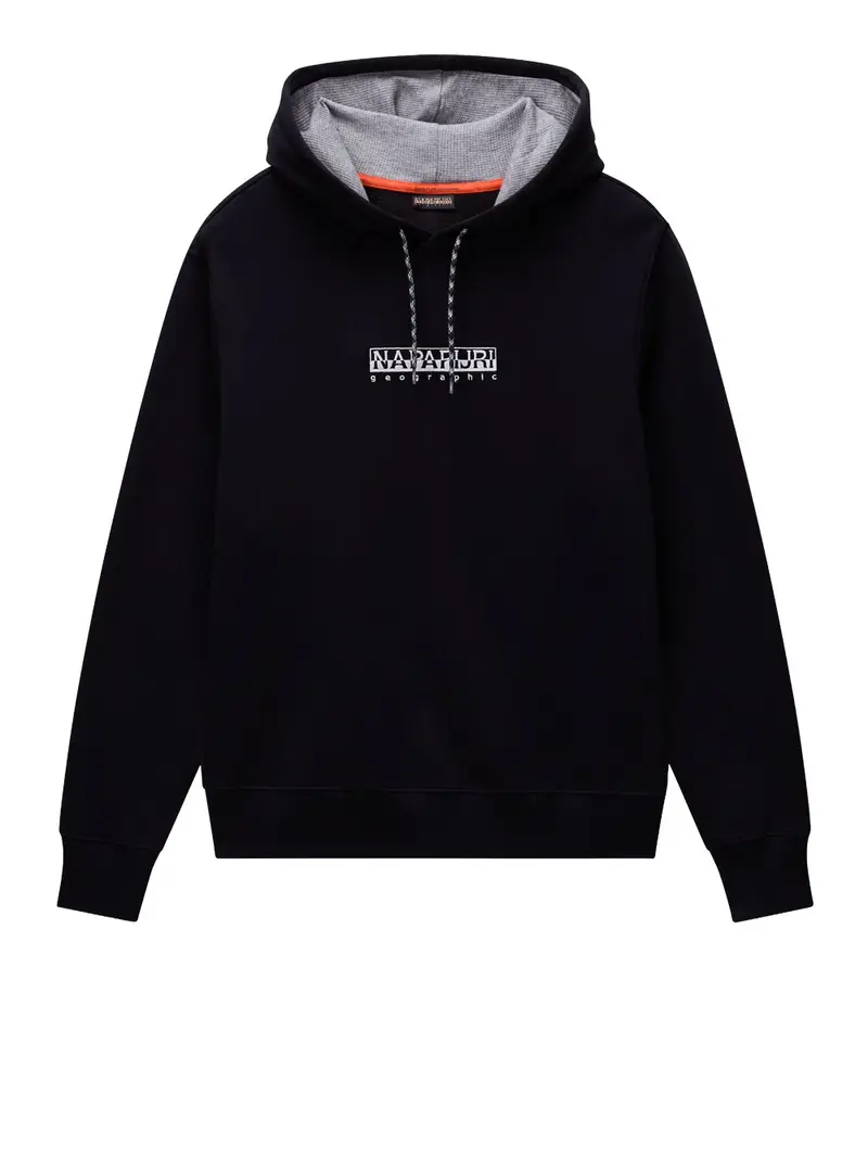 felpa cappuccio napapijri fiemme da uomo - nero