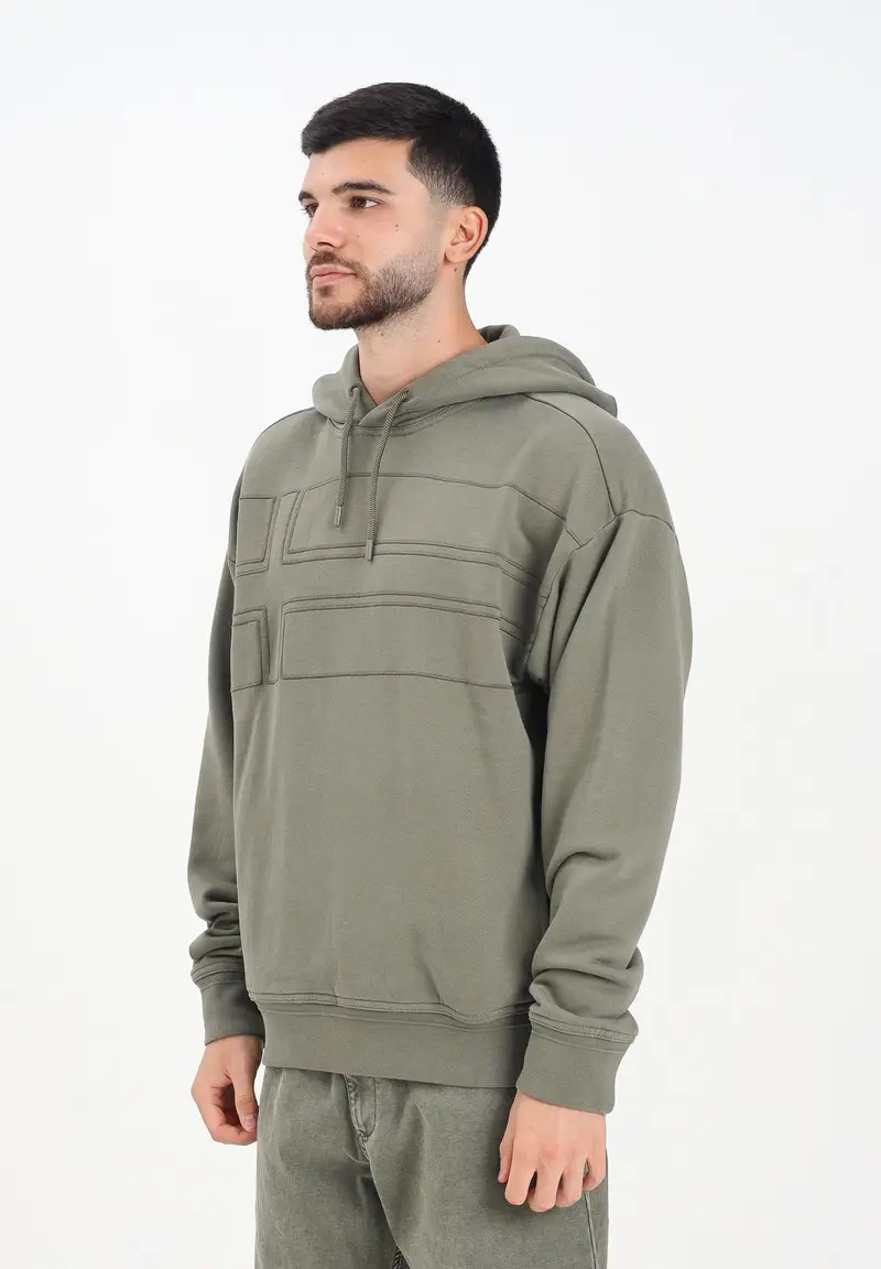 Felpa con cappuccio Braies in French Terry verde da uomo