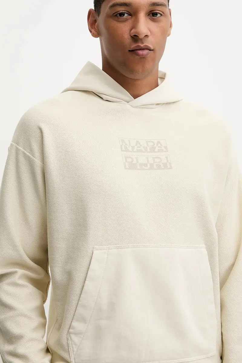 felpa in cotone B-Comel uomo colore beige con cappuccio NP0A88Y8N1J1 miniatura 4