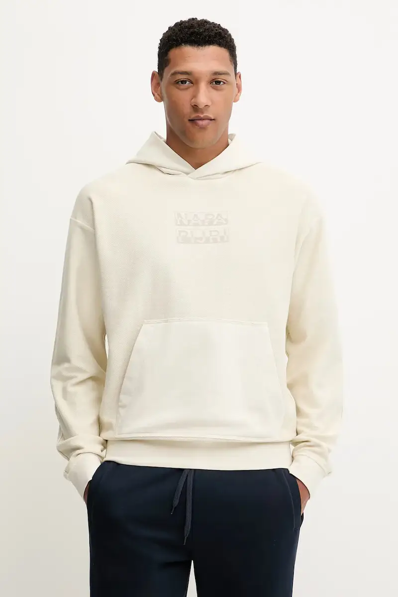 felpa in cotone B-Comel uomo colore beige con cappuccio NP0A88Y8N1J1