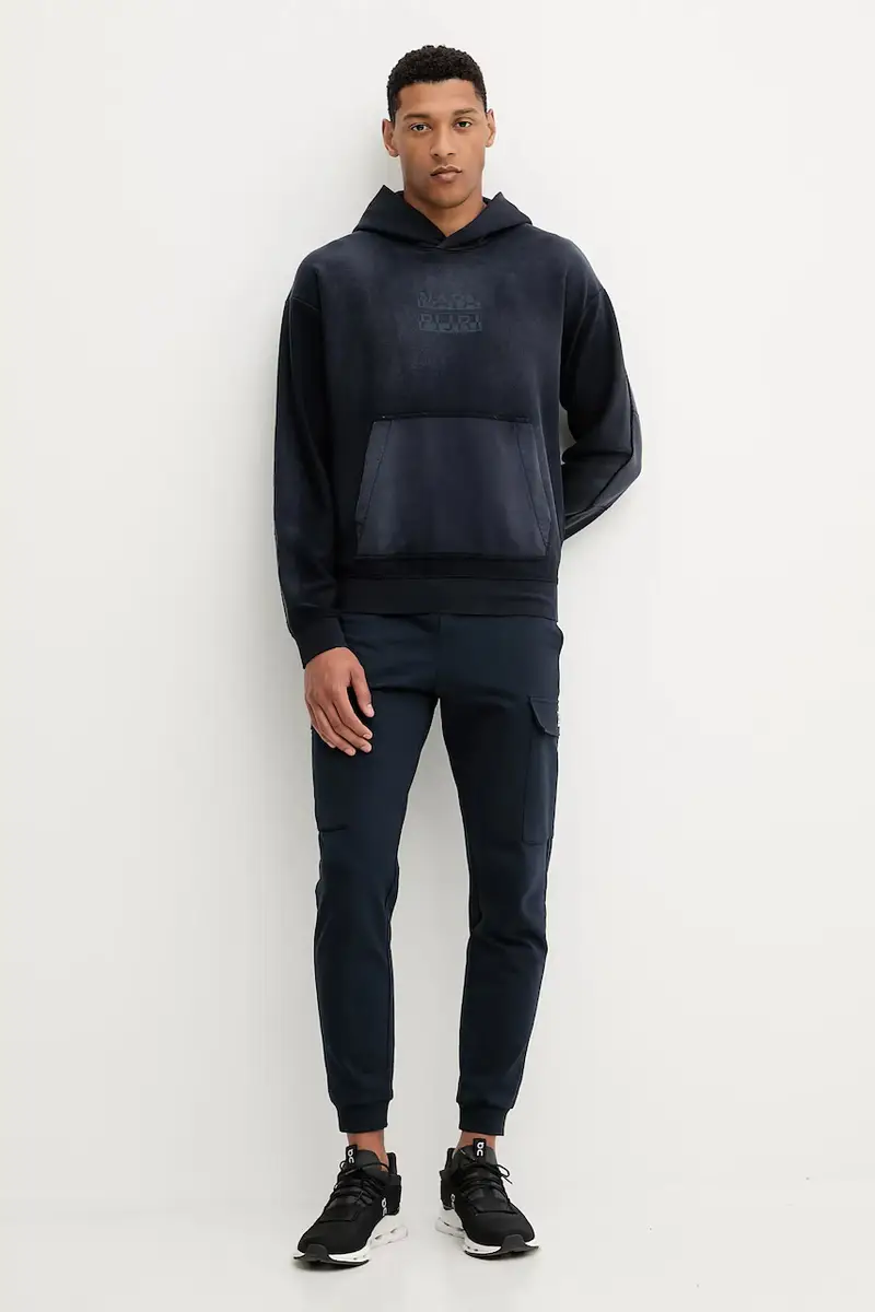 felpa in cotone B-Comel uomo colore blu navy con cappuccio NP0A88Y81761 miniatura 2