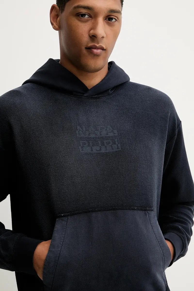 felpa in cotone B-Comel uomo colore blu navy con cappuccio NP0A88Y81761 miniatura 4