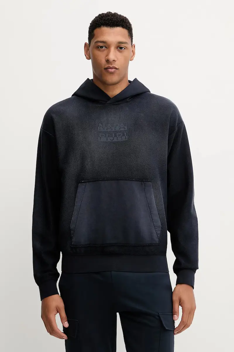 felpa in cotone B-Comel uomo colore blu navy con cappuccio NP0A88Y81761