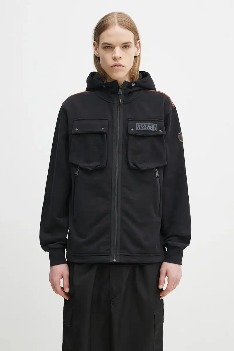 felpa in cotone B-Rivalto uomo colore nero con cappuccio NP0A4ICG9411