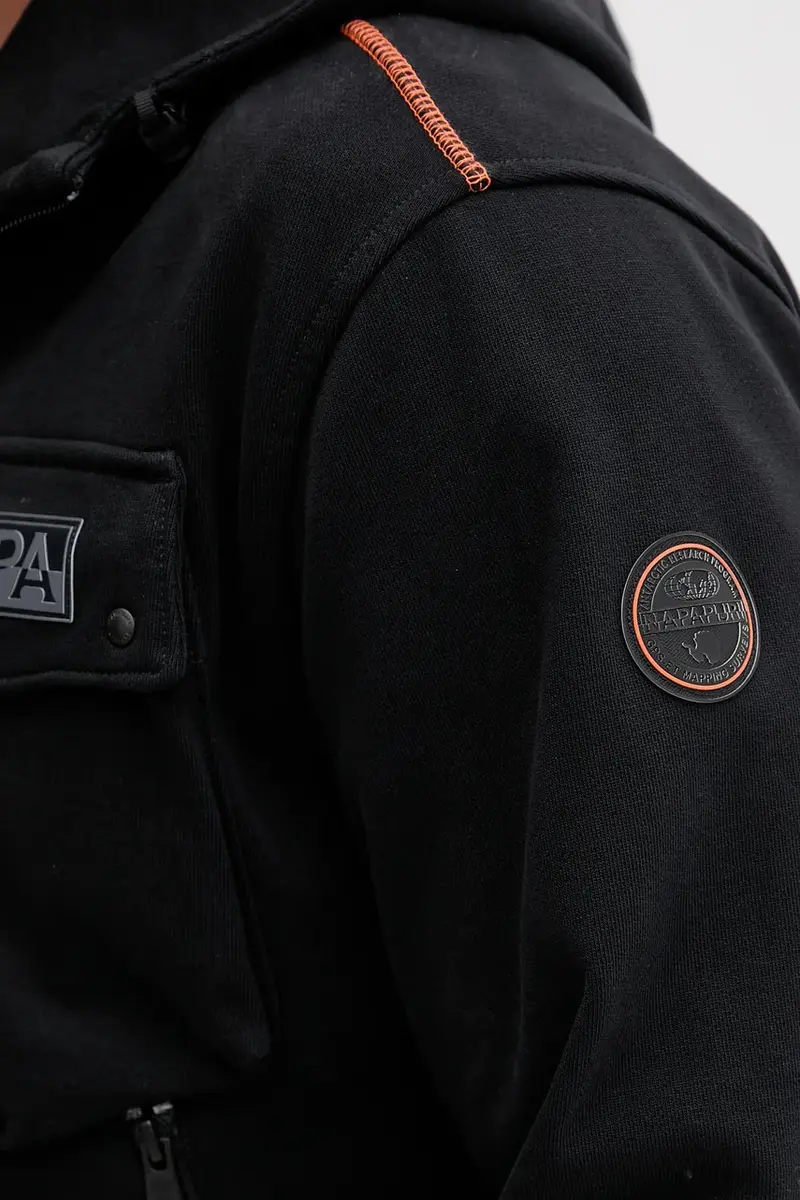 felpa in cotone B-Rivalto uomo colore nero con cappuccio NP0A4ICG9411 miniatura 5