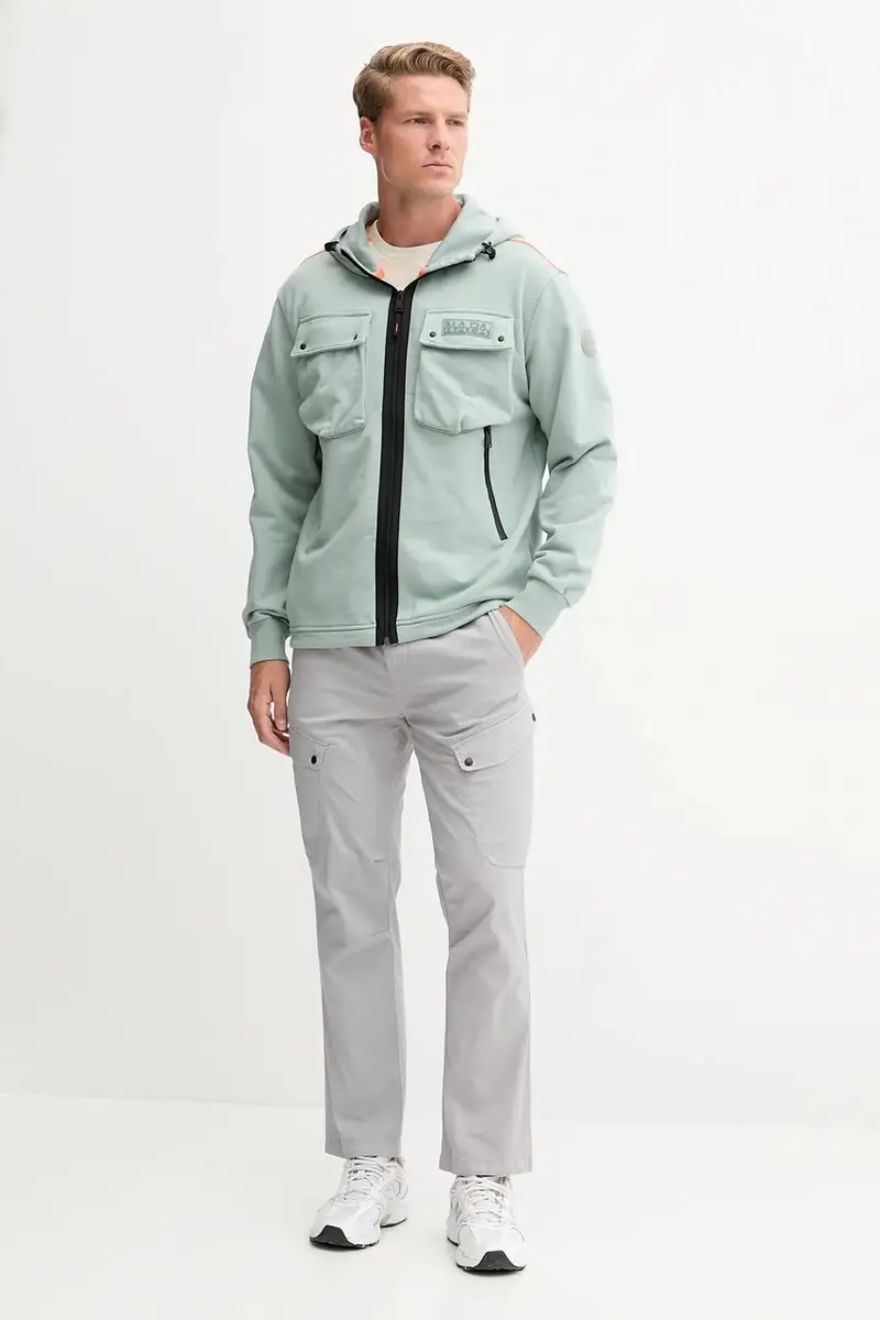 felpa in cotone B-Rivalto uomo colore verde con cappuccio NP0A4ICGG1X1 miniatura 2