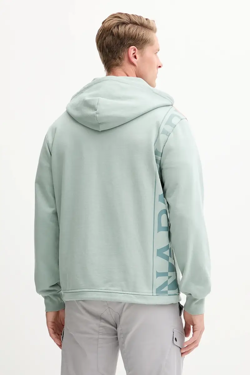 felpa in cotone B-Rivalto uomo colore verde con cappuccio NP0A4ICGG1X1 miniatura 3