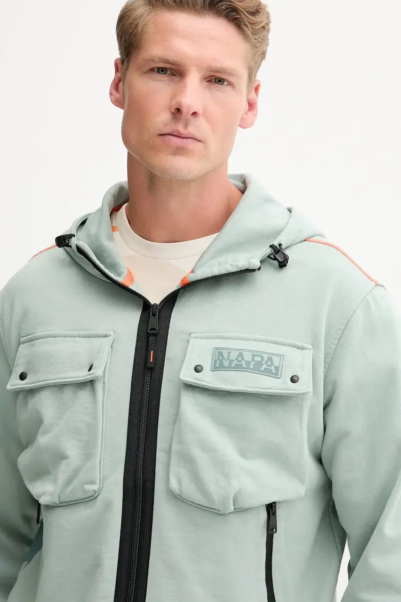 felpa in cotone B-Rivalto uomo colore verde con cappuccio NP0A4ICGG1X1 miniatura 4