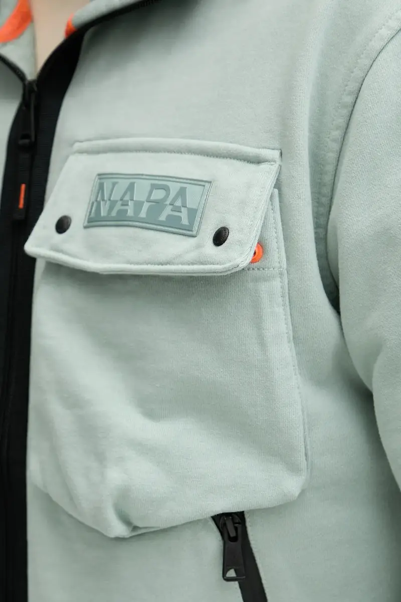 felpa in cotone B-Rivalto uomo colore verde con cappuccio NP0A4ICGG1X1 miniatura 5