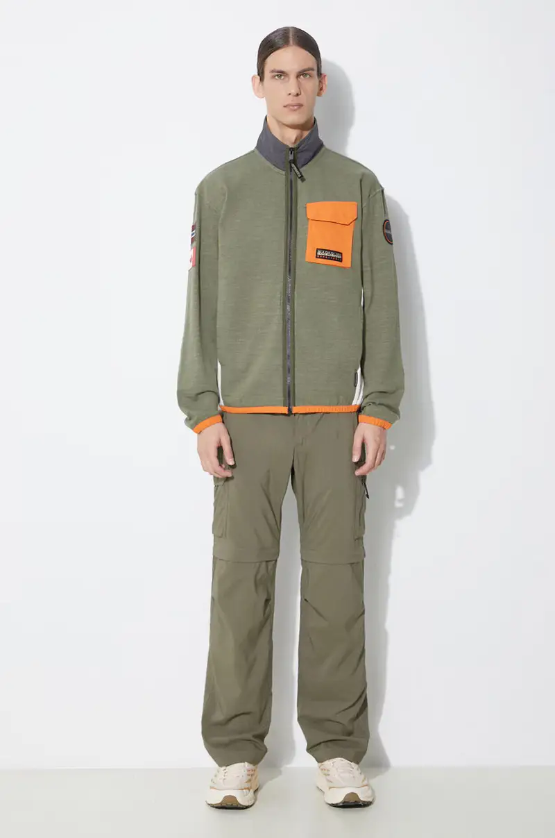 felpa in cotone B-Tepees Fz Verde miniatura 2