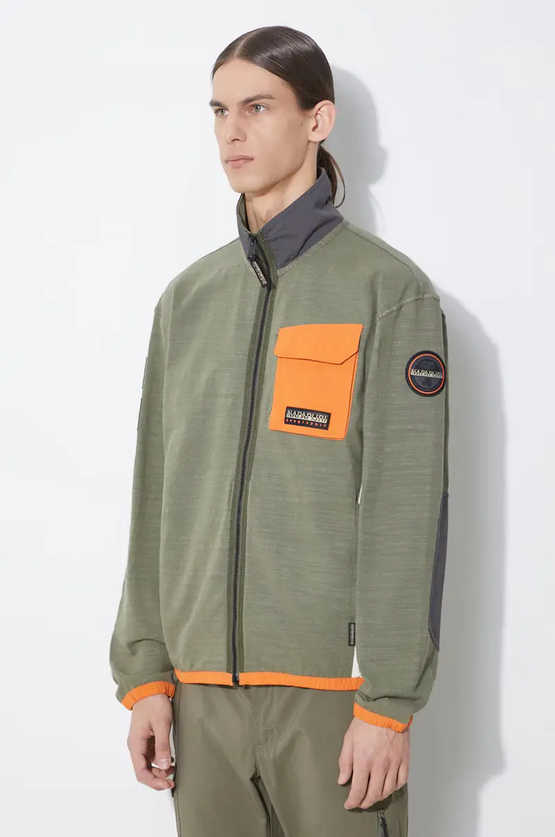 felpa in cotone B-Tepees Fz Verde miniatura 4