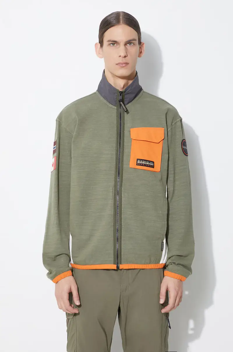 felpa in cotone B-Tepees Fz Verde