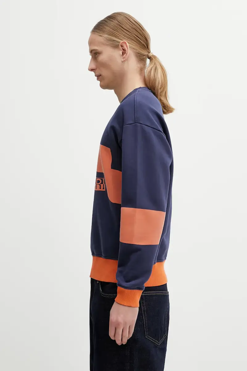 felpa in cotone Napapijri x Martine Rose uomo colore blu navy NP0A4I6SB2Q1 miniatura 2