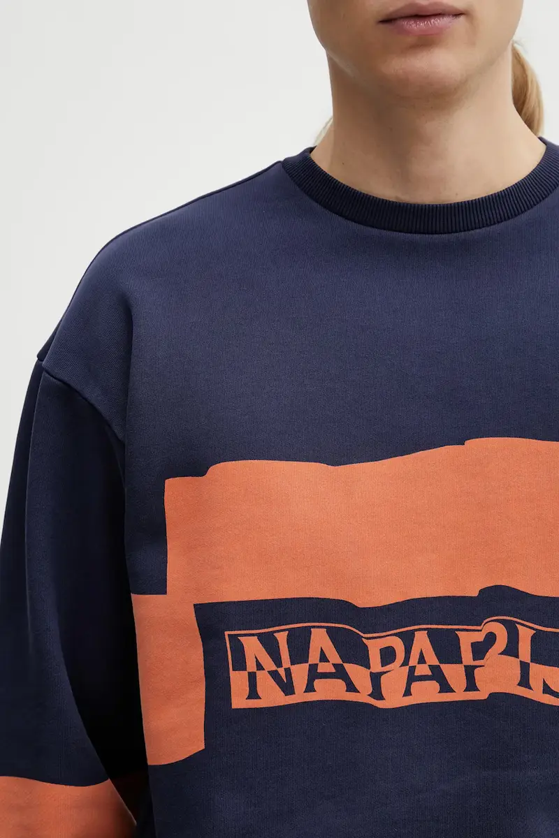 felpa in cotone Napapijri x Martine Rose uomo colore blu navy NP0A4I6SB2Q1 miniatura 4