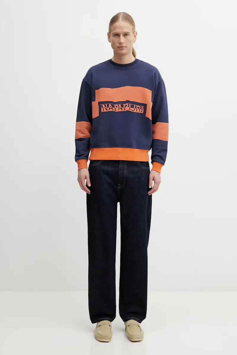 felpa in cotone Napapijri x Martine Rose uomo colore blu navy NP0A4I6SB2Q1 miniatura 5