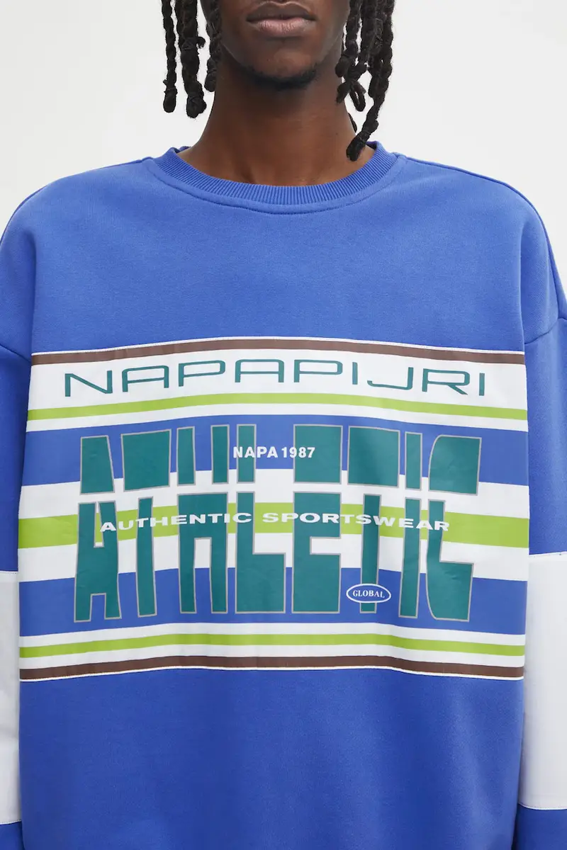 felpa in cotone Napapijri x Martine Rose uomo colore blu NP0A4I4ZBE11 miniatura 4