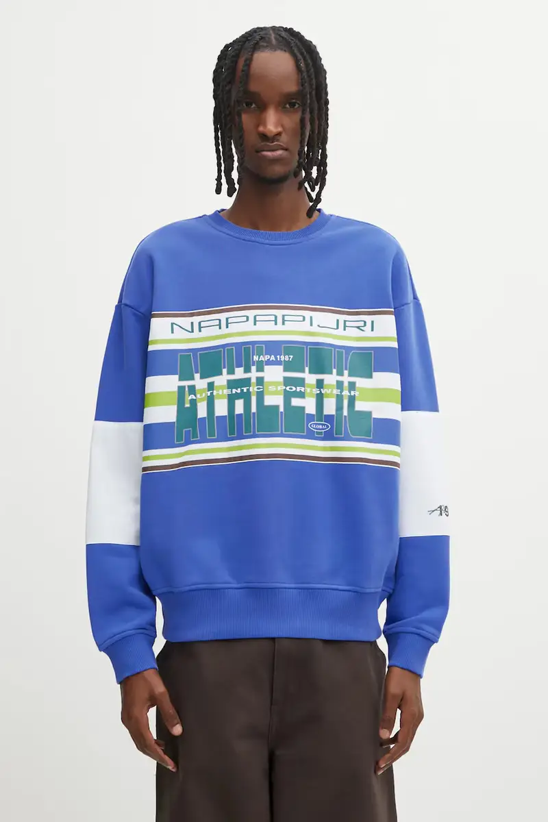 felpa in cotone Napapijri x Martine Rose uomo colore blu NP0A4I4ZBE11