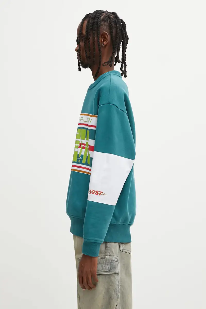 felpa in cotone Napapijri x Martine Rose uomo colore verde con applicazione NP0A4I4ZG2A1 Turchese miniatura 2