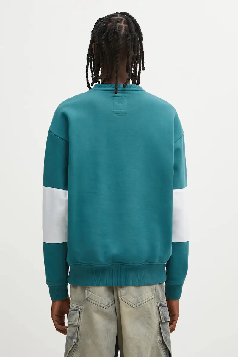 felpa in cotone Napapijri x Martine Rose uomo colore verde con applicazione NP0A4I4ZG2A1 Turchese miniatura 3