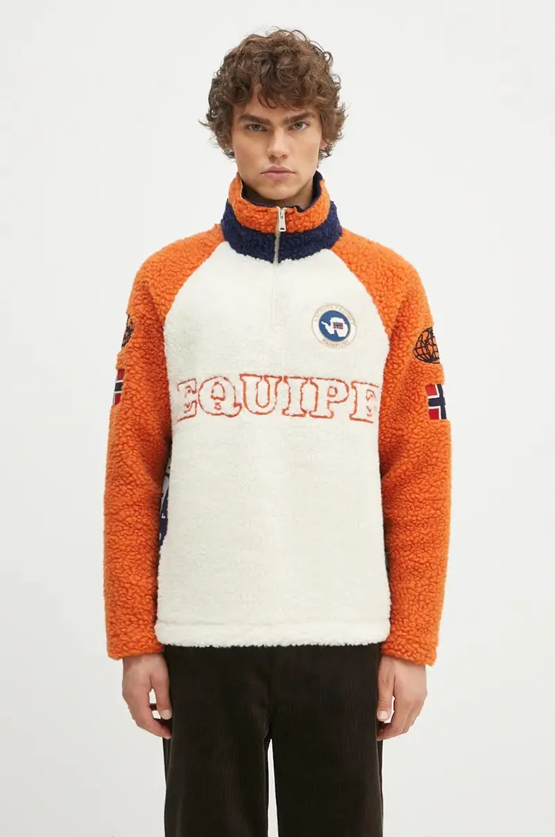 felpa in pile Equipe Fleece colore beige NP0A4IK6MO91
