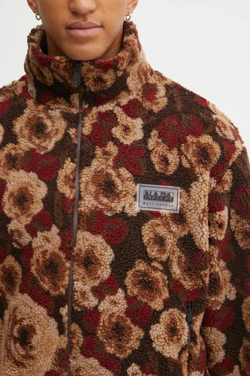 felpa in pile Napapijri x Martine Rose uomo colore marrone NP0A4FPLFUA1 miniatura 4