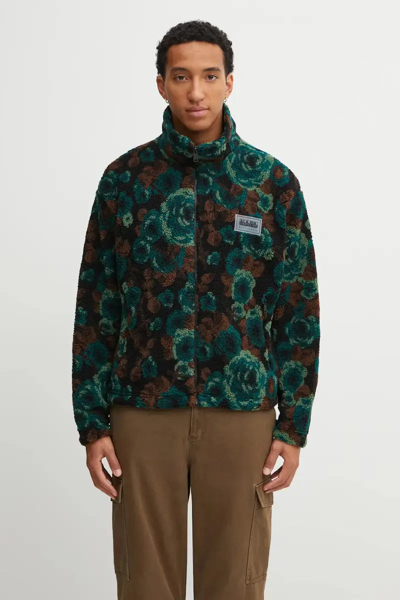 felpa in pile Napapijri x Martine Rose uomo colore verde NP0A4FPLFUB1 Turchese