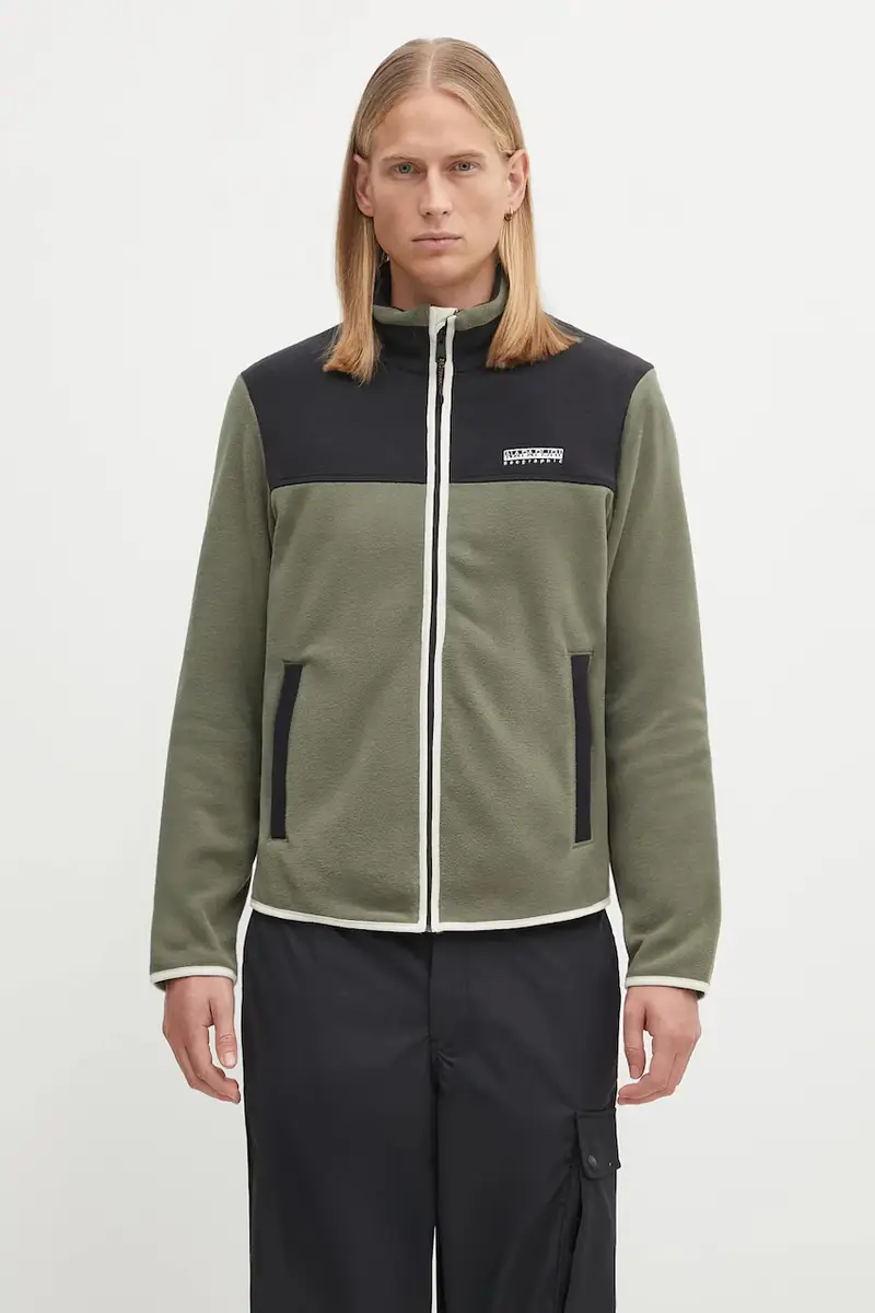 felpa in pile T-Dergana uomo colore verde NP0A88V1G0A1