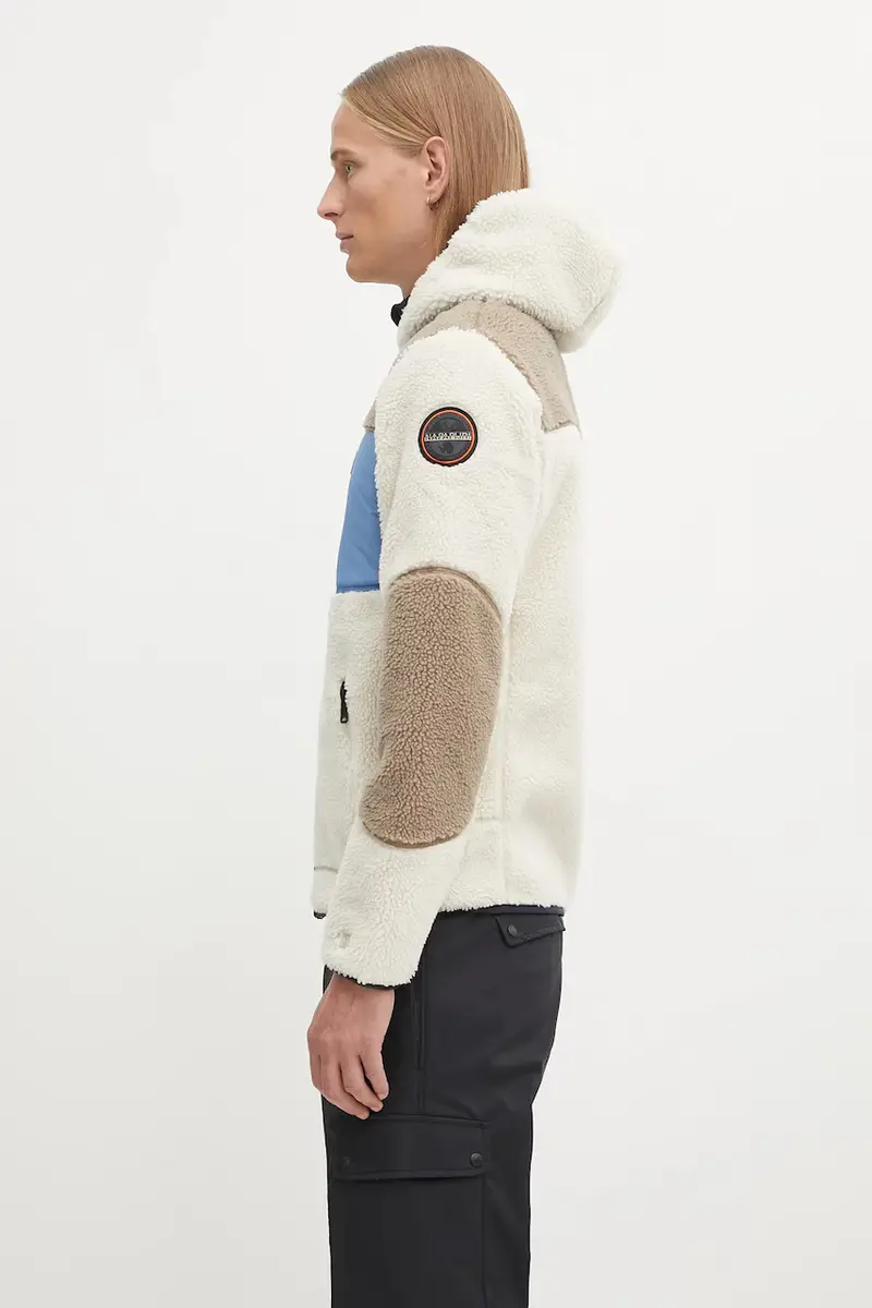 felpa in pile Yupik uomo colore beige con cappuccio NP0A4GNSMQZ1 miniatura 2