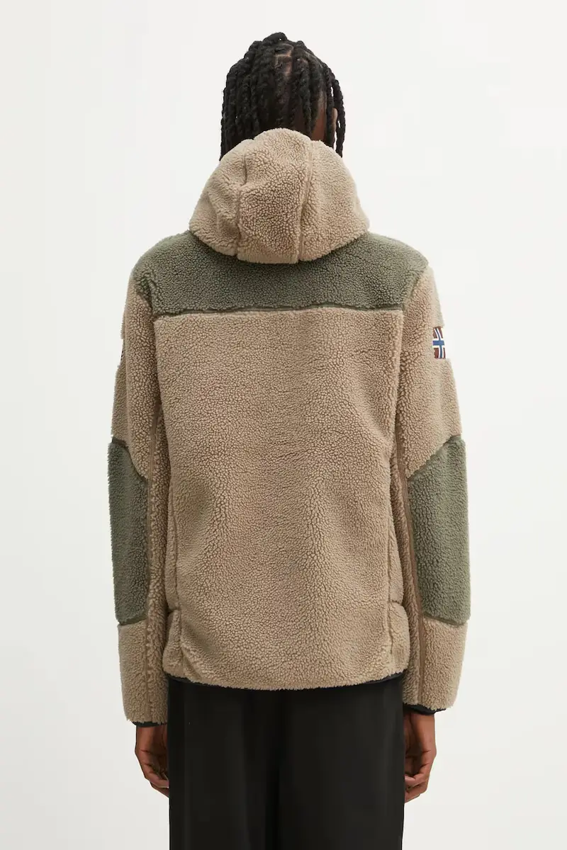 felpa in pile Yupik uomo colore verde con cappuccio NP0A4GNSMCD1 miniatura 3