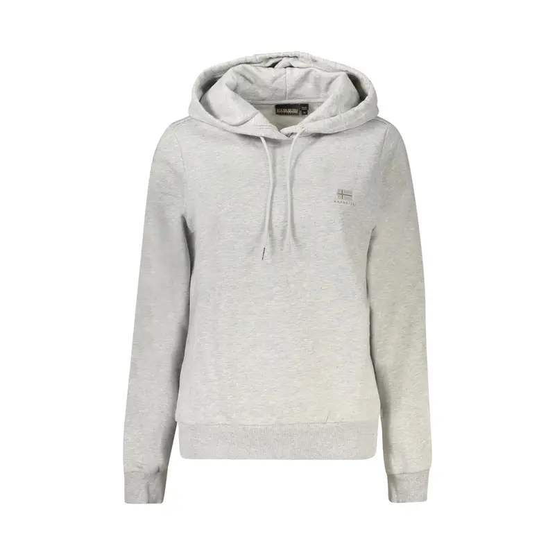 Napapijri Felpa Maniche Lunghe Donna Grigia con Ricamo