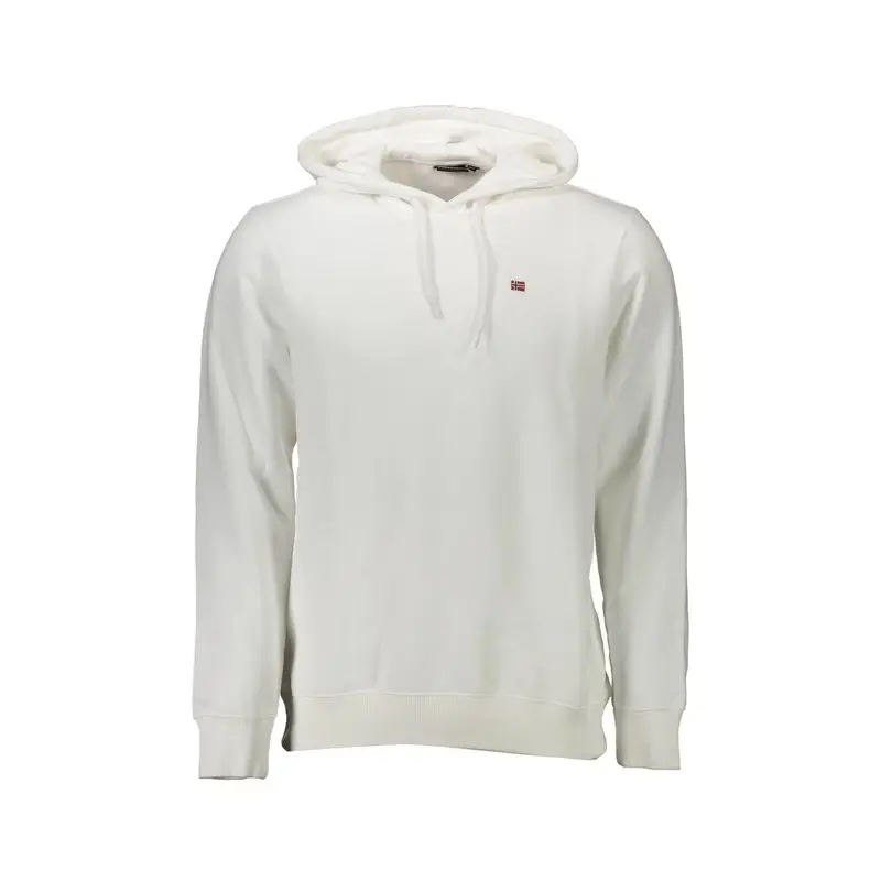 Felpa Maniche Lunghe Senza Zip Uomo Bianca Logo Bianco