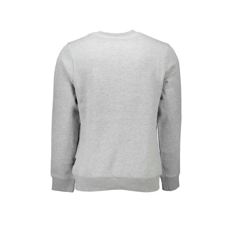 Felpa Maniche Lunghe Senza Zip Uomo Grigia Ricamo Grigio miniatura 2