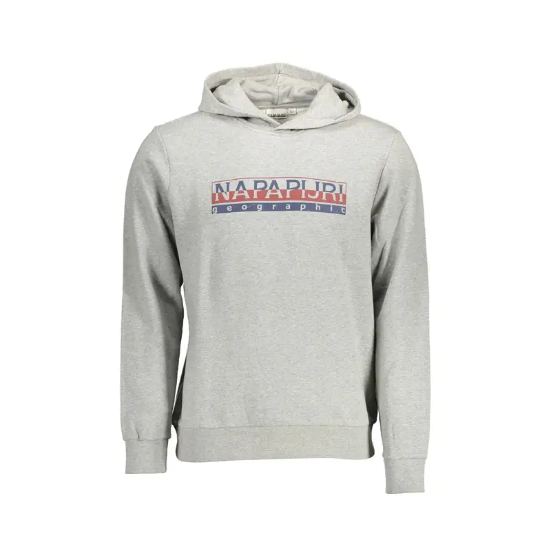 Felpa Maniche Lunghe Senza Zip Uomo Grigia Stampa Grigio