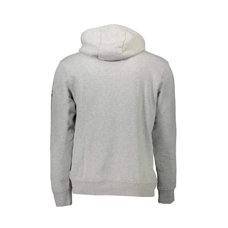 Felpa Maniche Lunghe Senza Zip Uomo Grigia Stampa Grigio miniatura 2