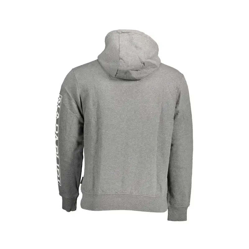 Felpa Maniche Lunghe Senza Zip Uomo Grigia Stampa Logo Grigio miniatura 2