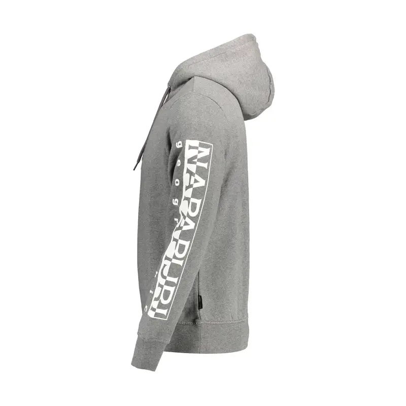 Felpa Maniche Lunghe Senza Zip Uomo Grigia Stampa Logo Grigio miniatura 3