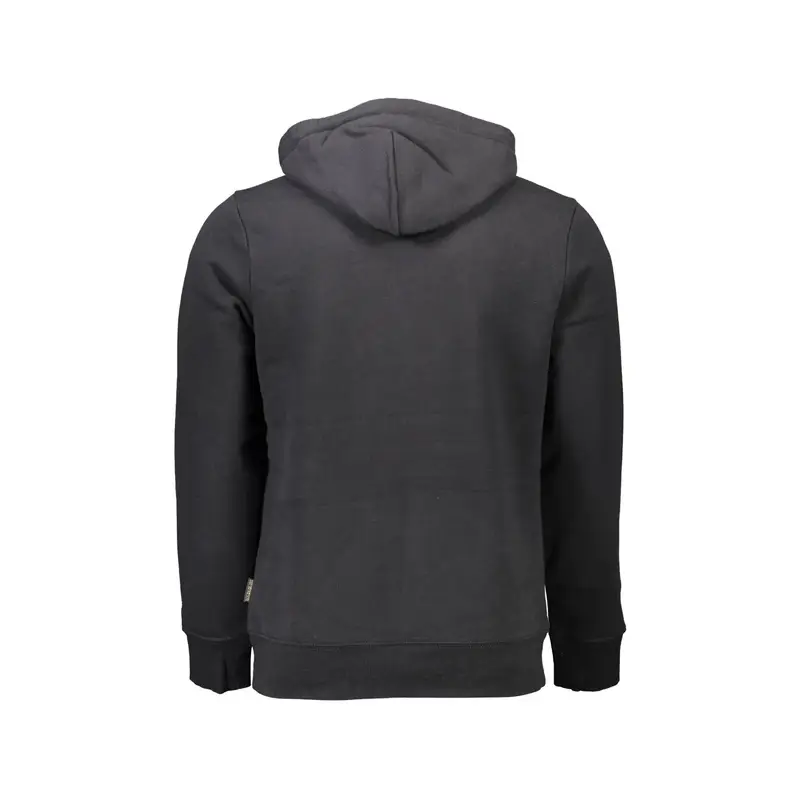 Felpa Maniche Lunghe Senza Zip Uomo Nera Ricamo Nero miniatura 2