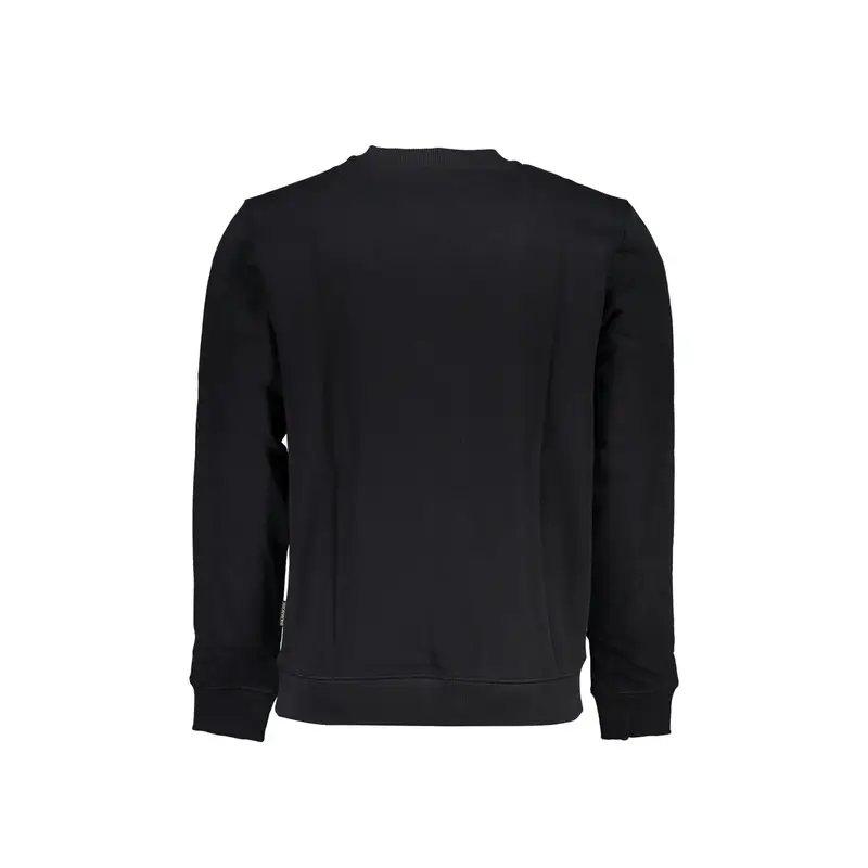 Felpa Maniche Lunghe Senza Zip Uomo Nera Stampa Logo Nero miniatura 2